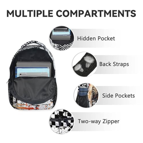 Backpack and Lunch Box Set for Kids, Dirt Bike Kindergarten Backpacks Matching Combo for School, Funny Bookbag Lunchbag and Pencil Pouch Bundle for Boys4