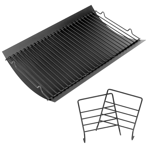 Uniflasy 20 Inches Ash Pan Replacement for Chargriller 5050 5072 5650 2123 2223 2823 Charcoal Grills Char-Griller Grill Grate Model 200157 Chargriller Replacement Part with 2pcs Fire Grate Hanger