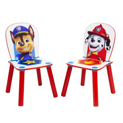 Chambre enfant Pat' Patrouille avec table et chaises de jeu en bois