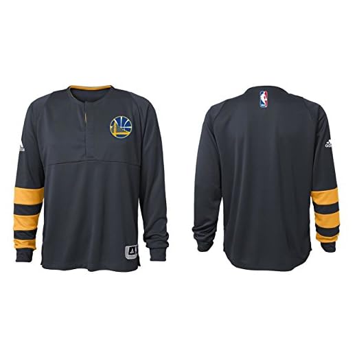 adidas Golden State Warriors Juventud en Corte de Shooter Manga Larga, Gris