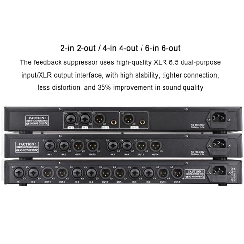 Supresor de retroalimentación para micrófono, procesador de audio digital antiultrasonido con interfaz XLR/6.5, para escenarios en vivo miniatura 5