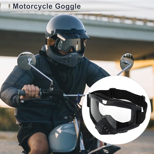 1Pc Universal Motorcycle Goggles Dimmable Sunglasses UV Protection Matte Black Unpainted TPU PC2