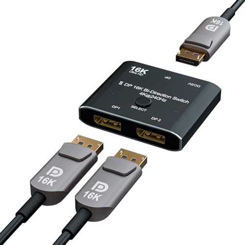 CHENLENIC Displayport 16K Bi-Direction 2x1 16K@60Hz 4K@240Hz 2 in 1 Out 1 in 2 Out Switch Converter for Large Screens