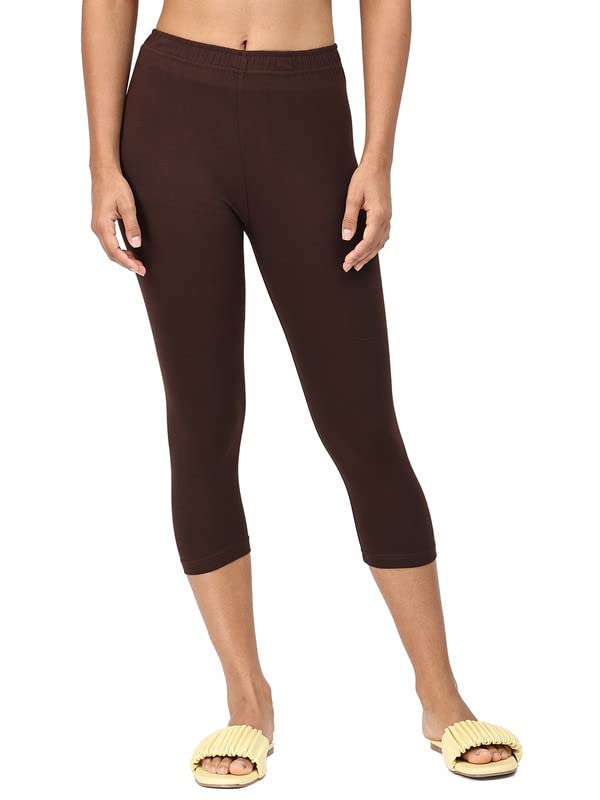 Image of Robinbosky Premium Stretchable Cotton Capri Legging for Women | Suitable for Formal wear & Casual wear | High-End Elastic Makes. The Leggings Squat Proof and Durable for Travel, Yoga, & Workout.