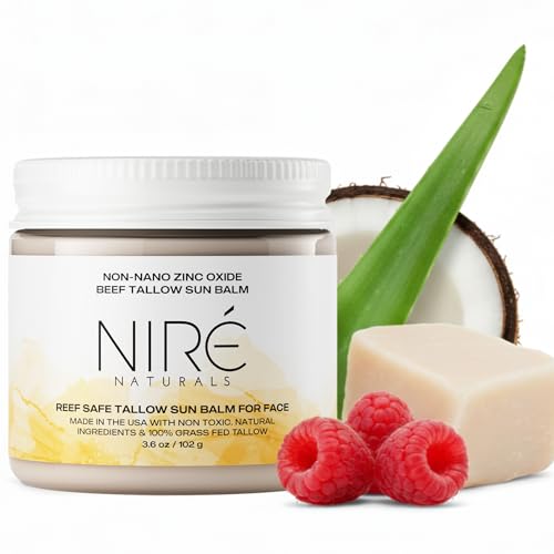 Tinted Beef Tallow Sun Balm - Reef Safe Mineral Formula with Non-...