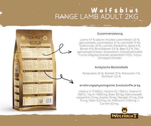 Wolfsblut Hund Adult | Trockenfutter | Multi Bundle | Mix Paket | Sparpaket | 2 x 2 kg | Verschiedene Sorten (2 x 2 KG, Range Lamb)