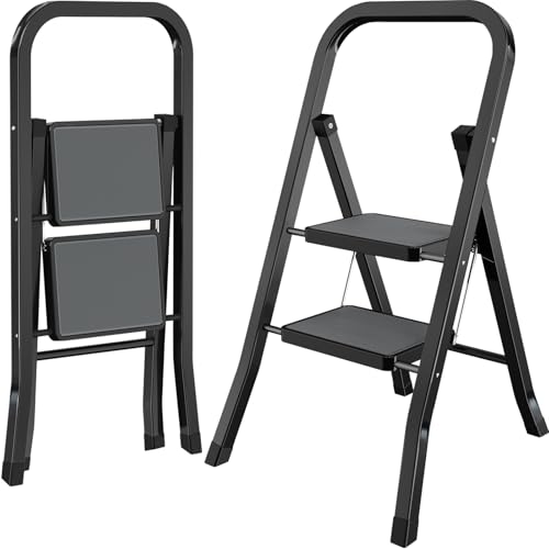 AMHANCIBLE Klapptrittleiter EBSL02BK, 2 Stufen