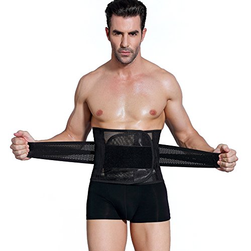 iYunyi Men's Breathable Beer Belly Waist Elastic Slimming Belt Adjustable