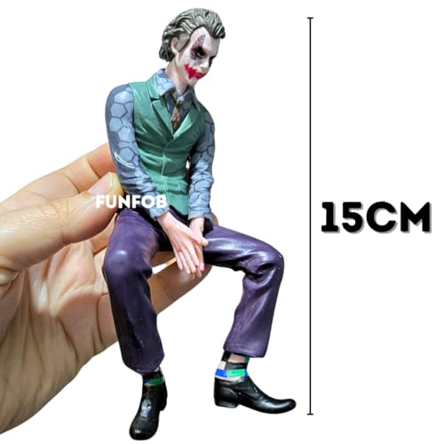 Image of FUNFOB Joker Action Figure for Car Desk Gifting Height-15cm Collectible PVC Multicolour | Joker -Figure