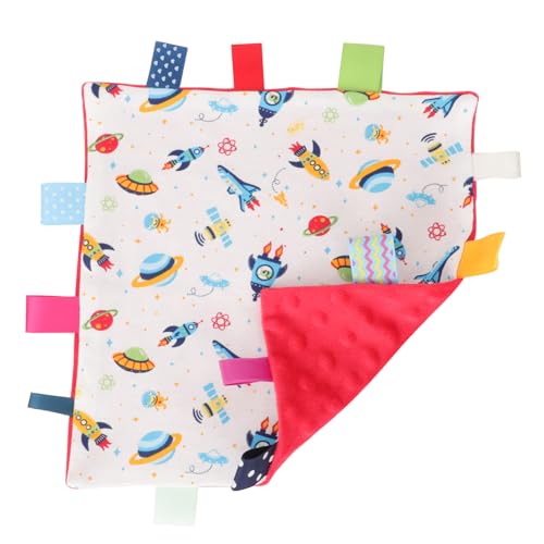 BAZEITFLOW Toalla para Niña Recién Nacido Manta de Consuelo Suave y Transpirable con Etiquetas de Peluche Juguete de Viaje para Pequeños Regalo para Ducha y Cumpleaños