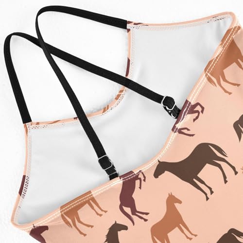 Girls Swimwear 3-10 Years One Piece Halter Swimsuit Horse Beach Bathing Suit4