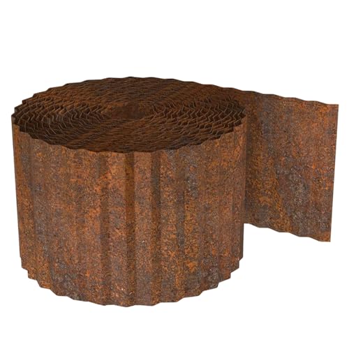 Rasenkante für Garten | gewellte Metallkante 10 m für Spielplatz Blumenbeet Pool Terrasse Weg Rasen