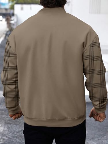Image of Noble Monk Men Cotton Blend Checkered Full Sleeves Mock Collar Regular Fit Casual Jacket | Casual Winter Jackets | Jackets for Winter Wear