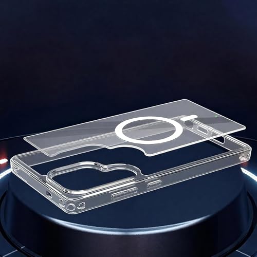 Image of DIZORO Magnetic for Samsung Galaxy S25 Ultra 5G Case Clear [Compatible with MagSafe][Anti-Yellowing][Built-in 4 Airbags][Military Grade Protection][Shockproof Slim] S25 Ultra Phone Back Cover (Clear)