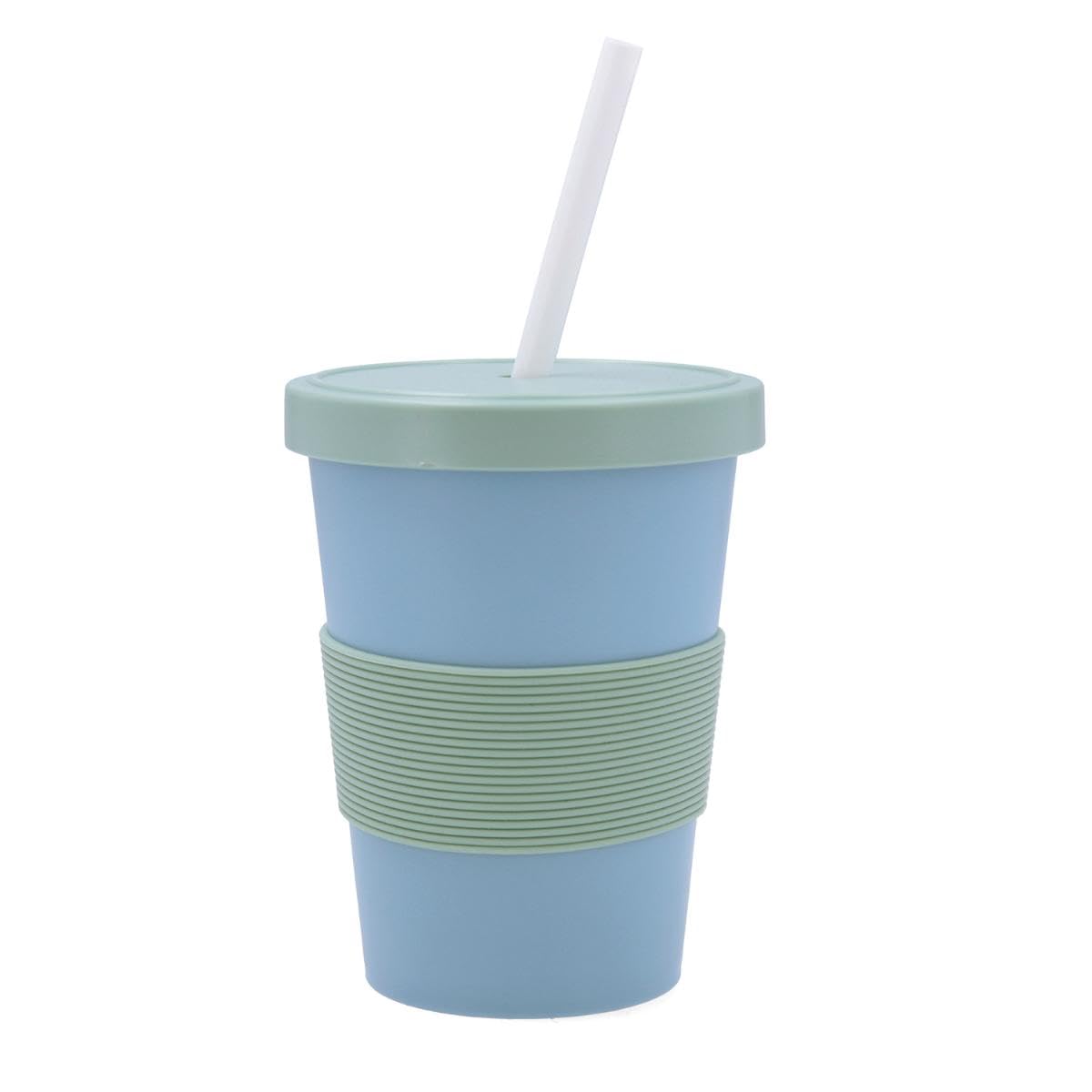 Quid Inspira Tall Glass With Lid Rpet 480 ml, 9 x 12 cm Blue