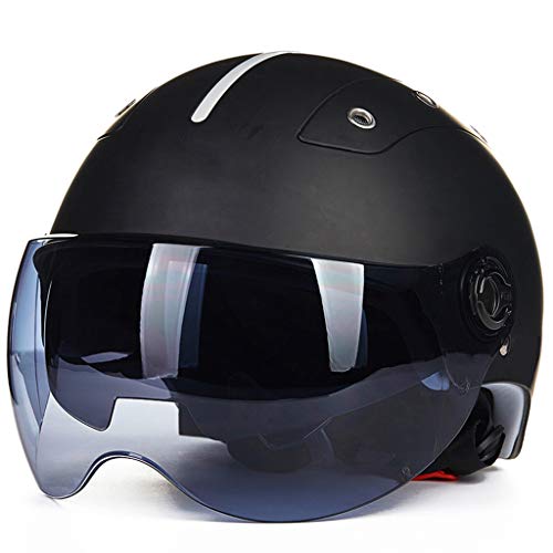 KISlink Abierto Retro Casco Moto,Profesional Half Moto Cascos Helmet para Mujer y Hombre,Adultos Casco Moto Jet para Street Bike Cruiser Chopper Moped Scooter ECE Homologado(55-60cm)