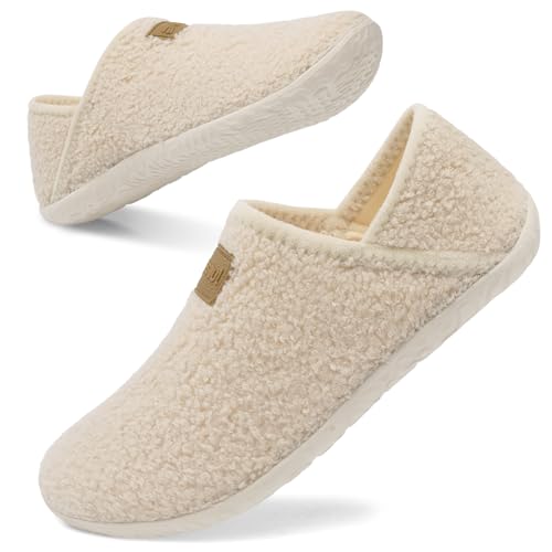 Image of Spesoul Fuzzy House Slippers for Women Men Indoor Closed Back Lightweight Cozy Faux Furry Lining Barefoot House Shoes Slipper Socks for Bedroom Home Office Yoga Outdoor Walking Shoes