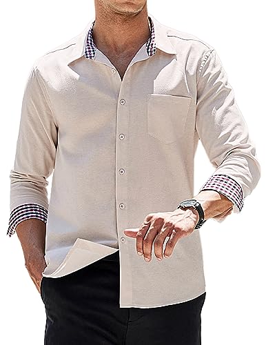 COOFANDY Hemd Herren Langarm Bügelfrei Oxford-Hemd Langarm Casual Hemd...