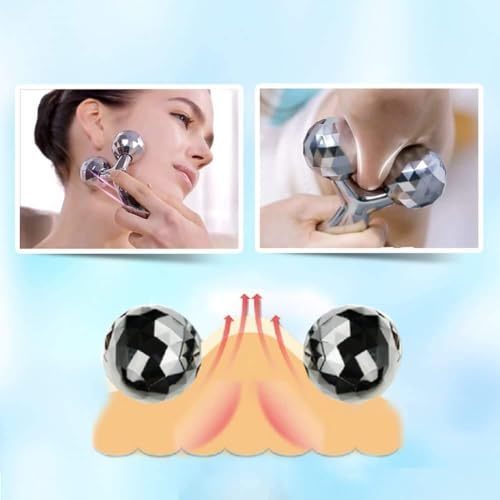 Image of 3D Manual Face Roller Massager, 360 Degree Rotating Dual Ball Facial & Body Massage Tool for Women and Men, Jawline, Neck, Arms, Relaxation & Daily Skin Care