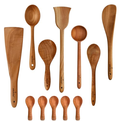 Image of Cooker&Mixer Wooden Flip /Spatula /Ladle for Cooking Dosa /Roti /Chapati | Kitchen Tools | No Harmful Polish | Handmade | Cookware (Royal Combo)