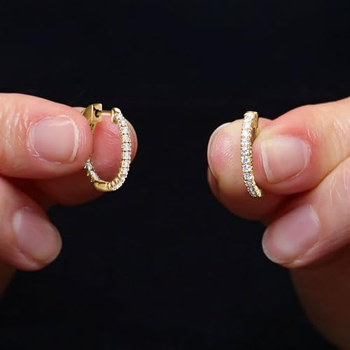 Amazon Essentials IGI Certified 0.5 Carat Genuine Lab Grown Diamond Hoops - 14k Solid Gold Inside Out Hoop Earrings for Women - Hoop Earrings for Women - Gold Earrings - Size 17mm4