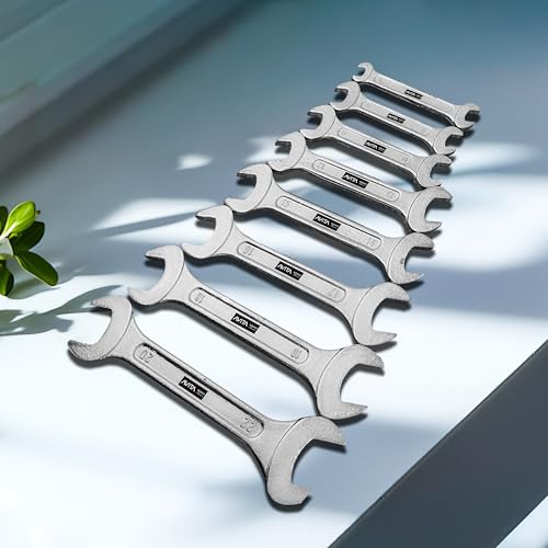 Image of AvitaDomus Hand Tool 8-Piece 12-8M Double Open Ended Spanner Set (6x7mm - 20x22mm) - Professional Grade Chrome Vanadium Steel Wrenches for Home, Industrial, and DIY Use