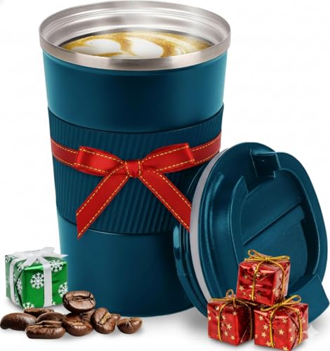 Smarthers Termo Café o Te - Taza Termo Cafe para Llevar, Vaso Termico con Mantenimiento de Frío y Calor 4-6 Hrs, Taza Térmica de Acero Inoxidable BPA Free, Vaso Café para Llevar, vaso termico duradero