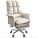 Chaise de jeu, chaise de jeu blanche, chaise de bureau à domicile, chaise de bureau en cuir, chaise de travail pivotante à roulettes, réglable à 145° avec repose-pieds, chaise de jeu inclinable à doss