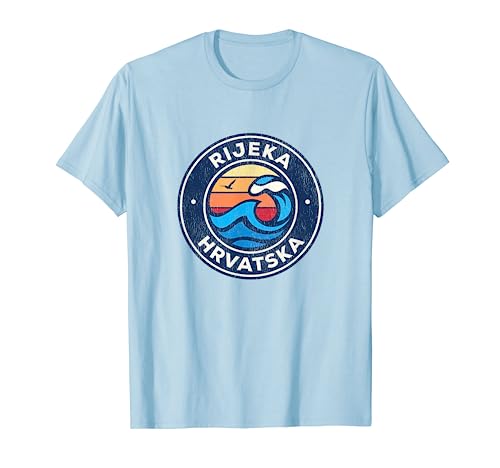 Rijeka Kroatien Vintage Nautische Wellen T-Shirt