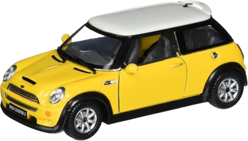 Image of SPITEN Mini Cooper 1:28 Diecast Scale Model Alloy Metal Pull Back Toy Car for Kids with Openable Doors & Light, Music Toy Vehicle for Kids - Colors as Per Stock - (Multicolour)