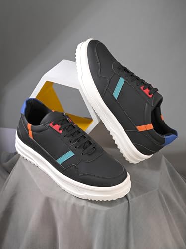 Image of Cruiser Mens Sneakers | Casual Shoes | Cone Heel Lace-Up Sneakers for a Unique Look |Experience Comfort & Style with Soft Cushioned Insole | Trendy Lace-Up Design Sneaker (2565)