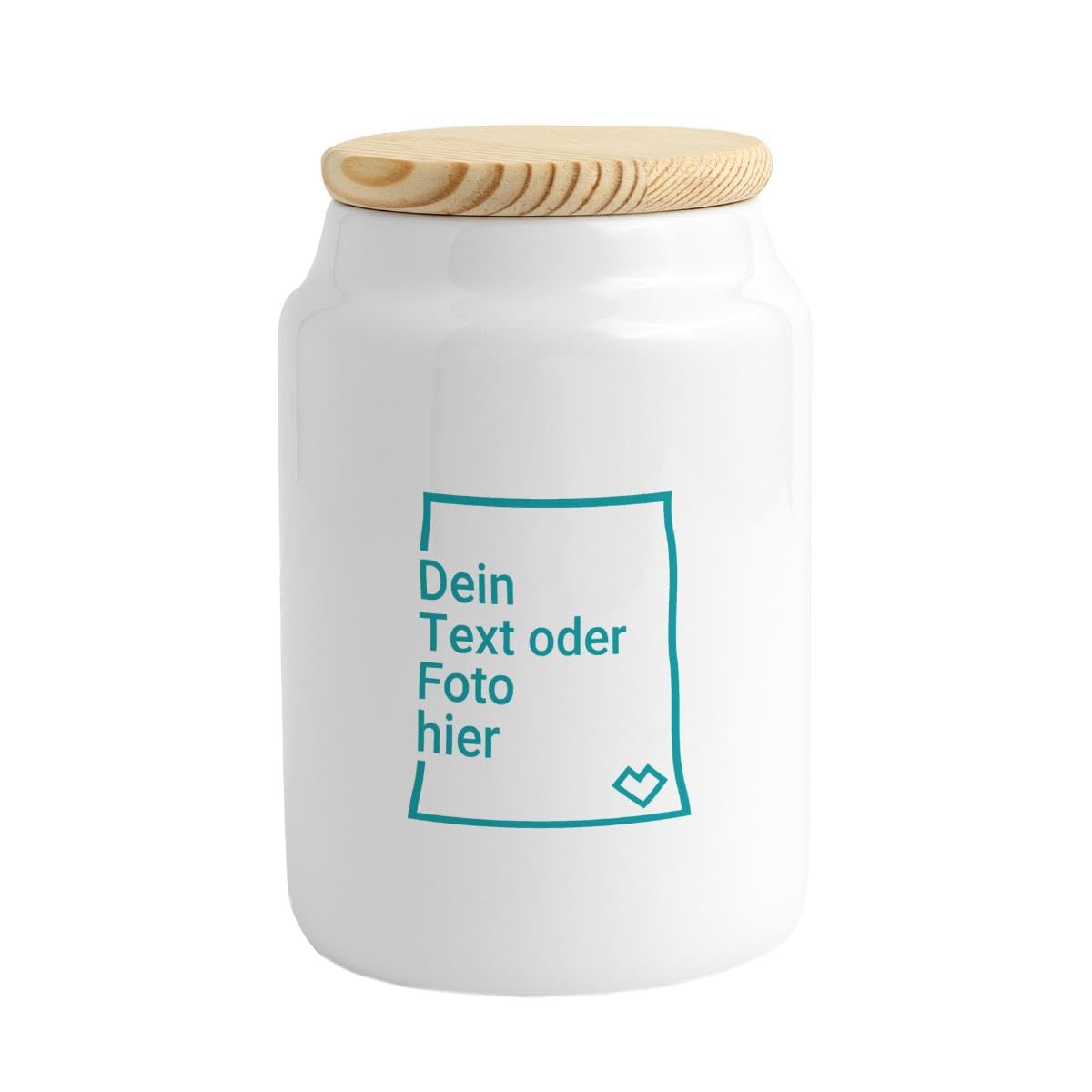 Spreadshirt Personalisierbarer Vorratsbehälter Selbst Gestalten Mit Foto Oder Text Wunschmotiv Keksdose, 650 ml, Weiß