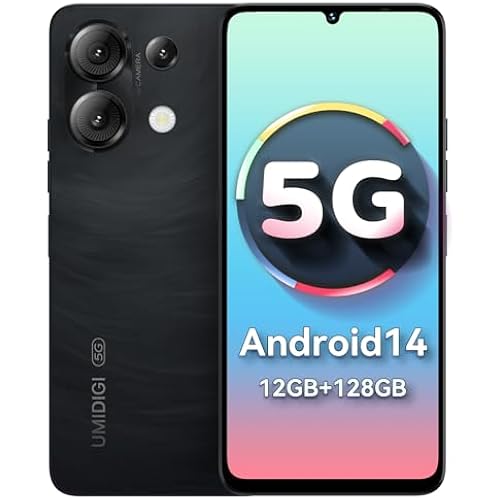UMIDIGI G9 5G Unlocked Phone, Android 14 Cell Phone, 5G Dual SIM, 12(6+6) GB +128GB/1TB TF Expand, 6.75" HD+ 90Hz Display, 50MP Camera, AI Face & Fingerprint Unlock, 5000mAh Android Phone Black