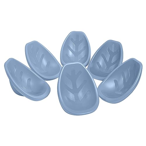Image of ECR4Kids Plastic Leaf Scoop Floor Rocker Seat, Classroom Furniture, Powder Blue, 6-Piece
