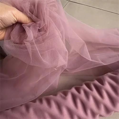Tissu tulle polyester doux bordeaux 160 cm anti-irritation couture
