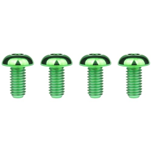 Image of Titanium Bolt M4x6 8 10 12 15 20mm Hex Head Screws for Bicycle Pack of 4 (Green, M4x8mm)