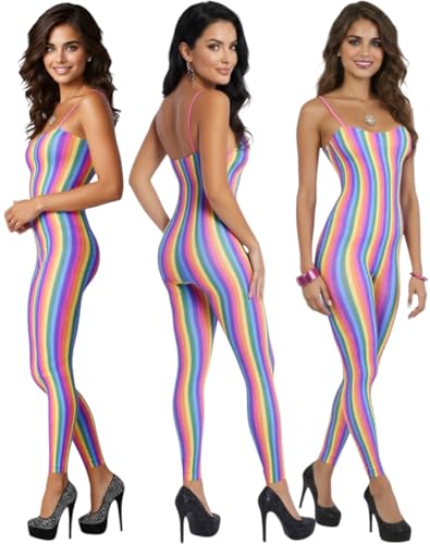 Image of ToBeInStyle Women's Assorted Bodystocking Sheer Opaque or Fishnet Crotchless Lingerie Bodysuit