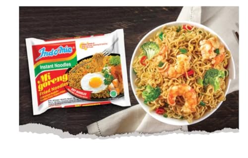 Indomie Mi Goreng Fried Instant Noodles 85g X 40 Packs, Original Imported Indonesian Indomie Noodles - Authentic Sweet And Spicy Indonesian Noodles, Imported By Vabe UK