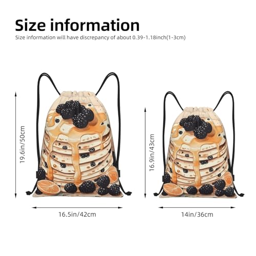 Drawstring Bag Lightweight Small Gym Bag for Women Dessert Pattern Soccer Backpack for Sports Travel3