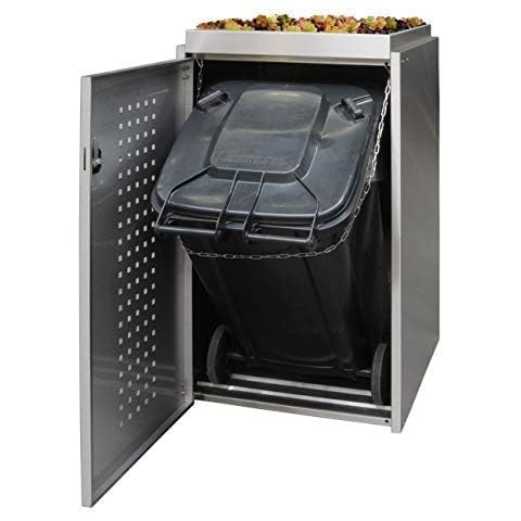 Edelstahl Mülltonnenbox 1x120L mit Pflanzenwanne Cover