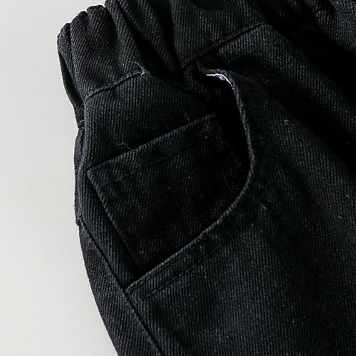 BILIKEYU Girls Jeans Cute Hearts Graphic Elastic High Waist Straight Baggy Wide Leg Casual Denim Pants with4