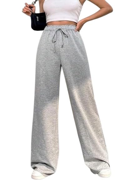 Women?s Relaxed Fit Track Straight Fits ? High Waist Pants with Pockets for Sporty & Casual Look