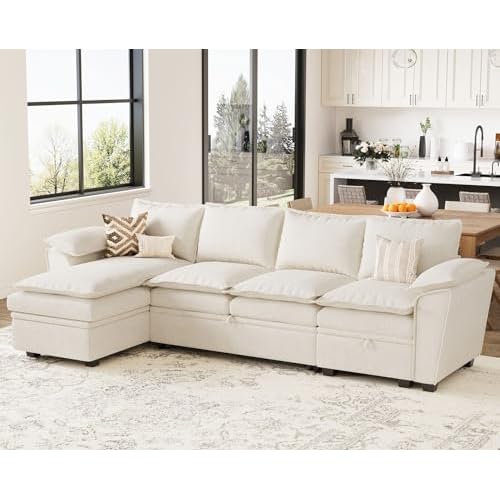 Belffin Modular sectional Sleeper Sofa with Pull Out Couch Bed Sleeper Sofa Bed with Storage Chaise L Shaped Sectional Couches for Living Room Chenill