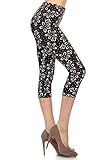R611-CA-PLUS Beautiful Impression Capri Print Leggings