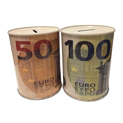 FDDSHOP Salvadanaio non Apribile in Latta 2 Pezzi