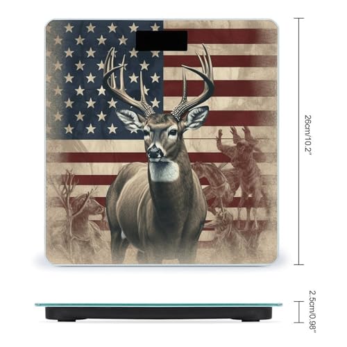 Báscula digital para baño Americana Flag Deer miniatura 2
