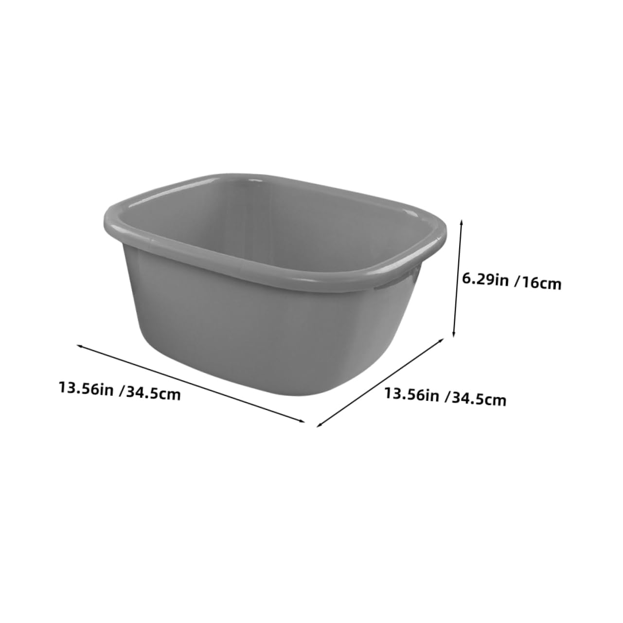 Palangana de Plástico Grueso Gris Grande para Lavado Doméstico