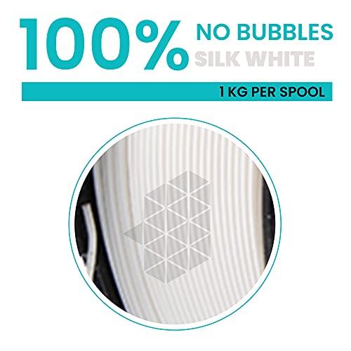 Image of Tesseract Premium PLA + 1.75mm 3D Printing Filament | Dimensional Accuracy + /- 0.03mm | Compatible with Most FDM Printers | 1 KG 3D Printer Filament - PLA Silk White (Quantity 1)