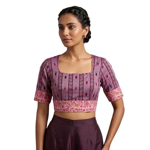 Image of Sambalpuri Ikat Ethnic Unstitched Cotton Blouse Piece for Women