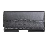 Encased Galaxy S20 Ultra Holster Pouch Belt Pouch (6.9) Secure Fit Case Holder Clip with Magnetic Closure PU Leather Belt Loops (Slim Case Compatible) Black